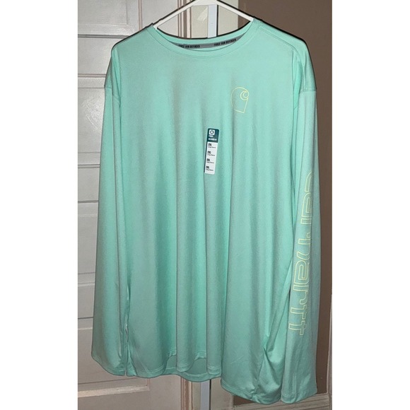 Carhartt Other - Carhartt Force Sun Defender Long Sleeve Shirt 2XL Relaxed Fit Mint Green NWT